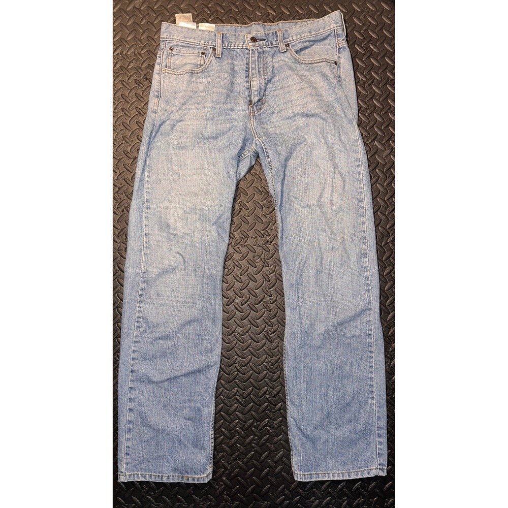 Levis 569 Loose Straight Leg Light Wash Denim Jeans Mens 33x34 Blue